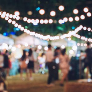 Festival Event Party with Hipster People Blurred Background Festival Event Party with Hipster People Blurred Background